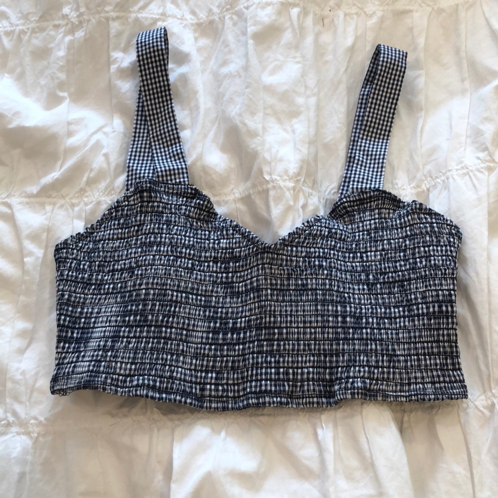 Tularosa navy and blue cropped top